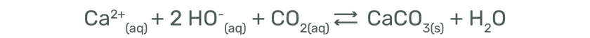 Ions calcium précipant avec le dioxyde de carbone